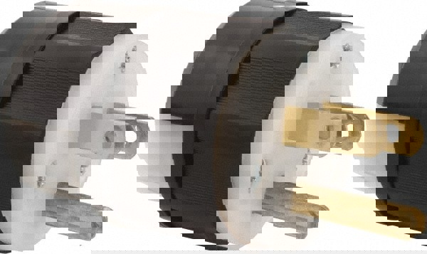 Straight Blade Plug: Industrial, 5-15P, 125VAC, Black & White